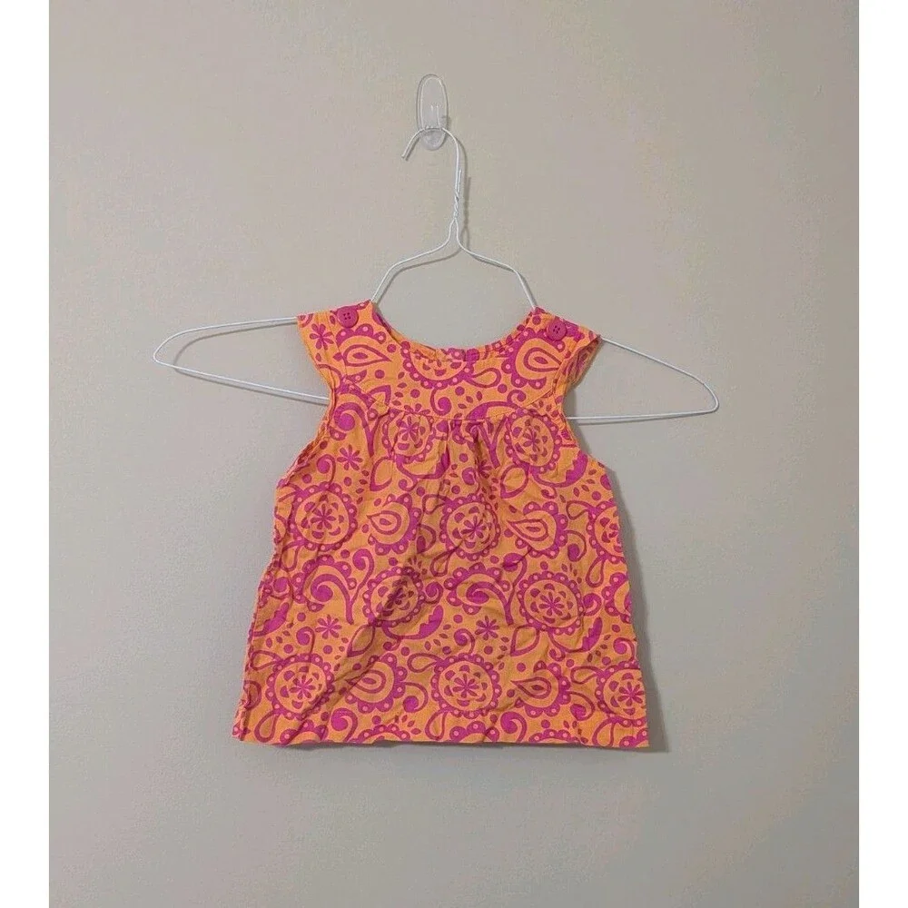 Carters Girl's Size 4T Sleeveless Dress Pink & Orange Floral